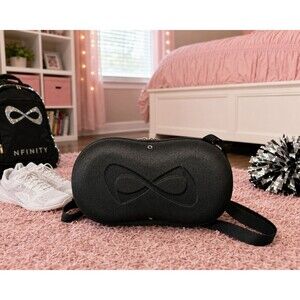 Nfinity Flyte Hard Shell Shoe Carry Case Black Gold Glitter Cheer Storage Case